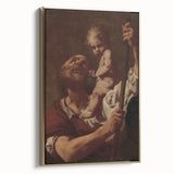 Romanticism Art: Saint Christopher with Christ - Classic Romantic Painting
