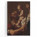 Romanticism Art: Saint Christopher with Christ - Classic Romantic Painting