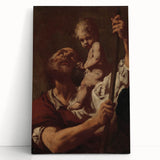 Romanticism Art: Saint Christopher with Christ - Classic Romantic Painting