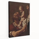 Romanticism Art: Saint Christopher with Christ - Classic Romantic Painting
