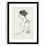 Abstract figurative black frame with a mat, showcasing an intricate design, ideal for modern decor. Perfect for adding a touch of sophistication to any room.