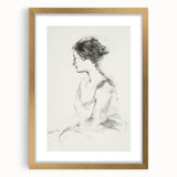 Abstract figurative artwork framed in gold with a mat, showcasing intricate designs and textures, ideal for modern home decor and artistic displays.