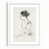 Abstract figurative artwork framed with a white mat, showcasing a modern design suitable for contemporary home decor. The frame highlights the vibrant colors and intricate details of the piece, enhancing its visual appeal in any interior setting.