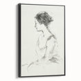 Abstract figurative art canvas with a sleek black frame, showcasing vibrant colors and dynamic shapes, ideal for modern home decor or gallery display.
