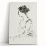 Abstract figurative stretched canvas art piece featuring vibrant colors and dynamic shapes, ideal for modern home decor. Perfect for adding character to any room.