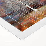 Abstract floral canvas artwork showcasing vibrant colors and intricate patterns, rolled for easy transport and display, ideal for modern home decor accents.