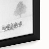 Abstract landscape canvas art in a sleek black frame, showcasing vibrant colors and textured brush strokes. Perfect for modern home decor or office spaces.