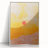 Framed abstract minimalist wall art featuring soft white and gray tones, designed to enhance modern interiors, creating a serene and stylish atmosphere.