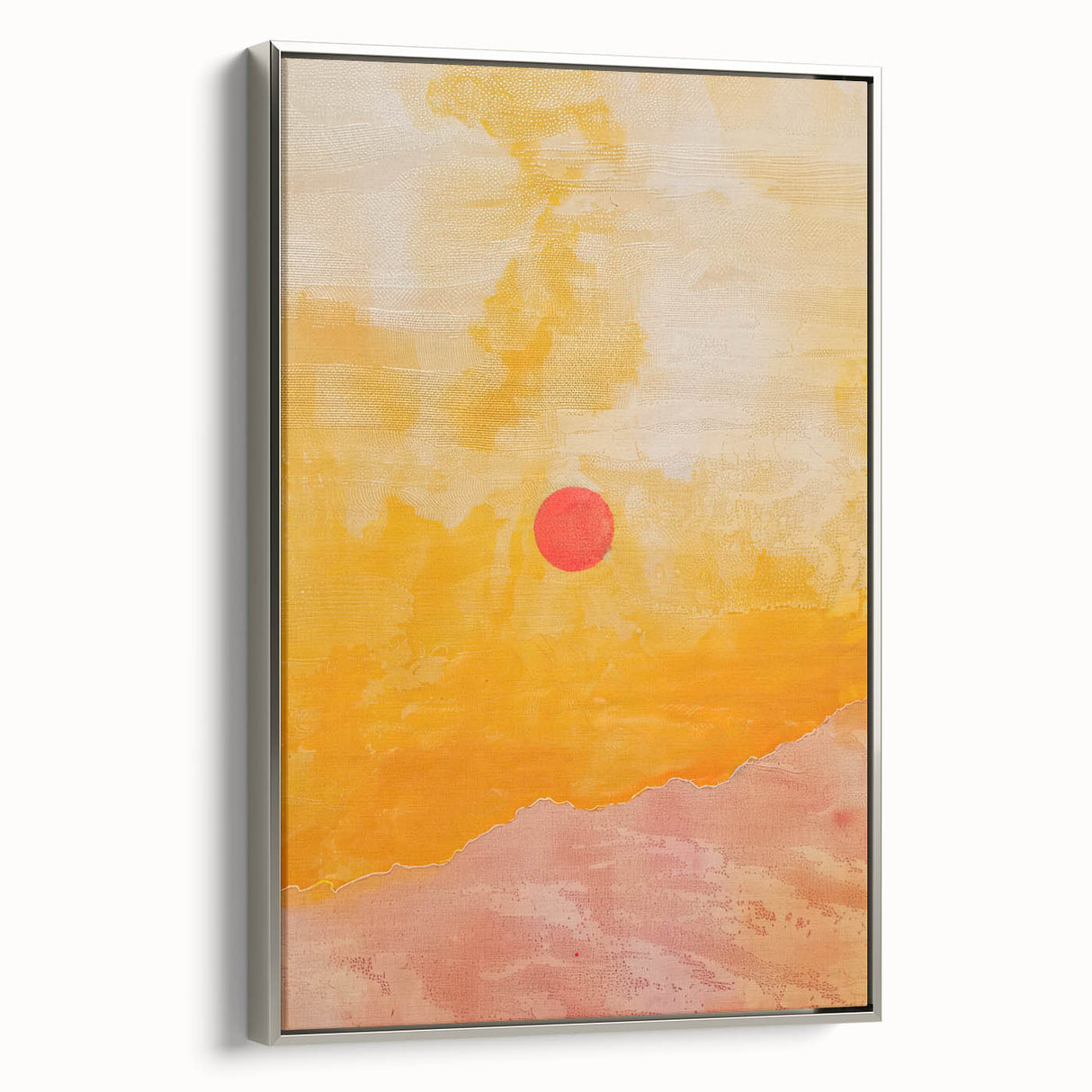 Framed abstract minimalist wall art showcasing a silver side view with sleek lines and subtle textures, perfect for modern home decor enhancements.