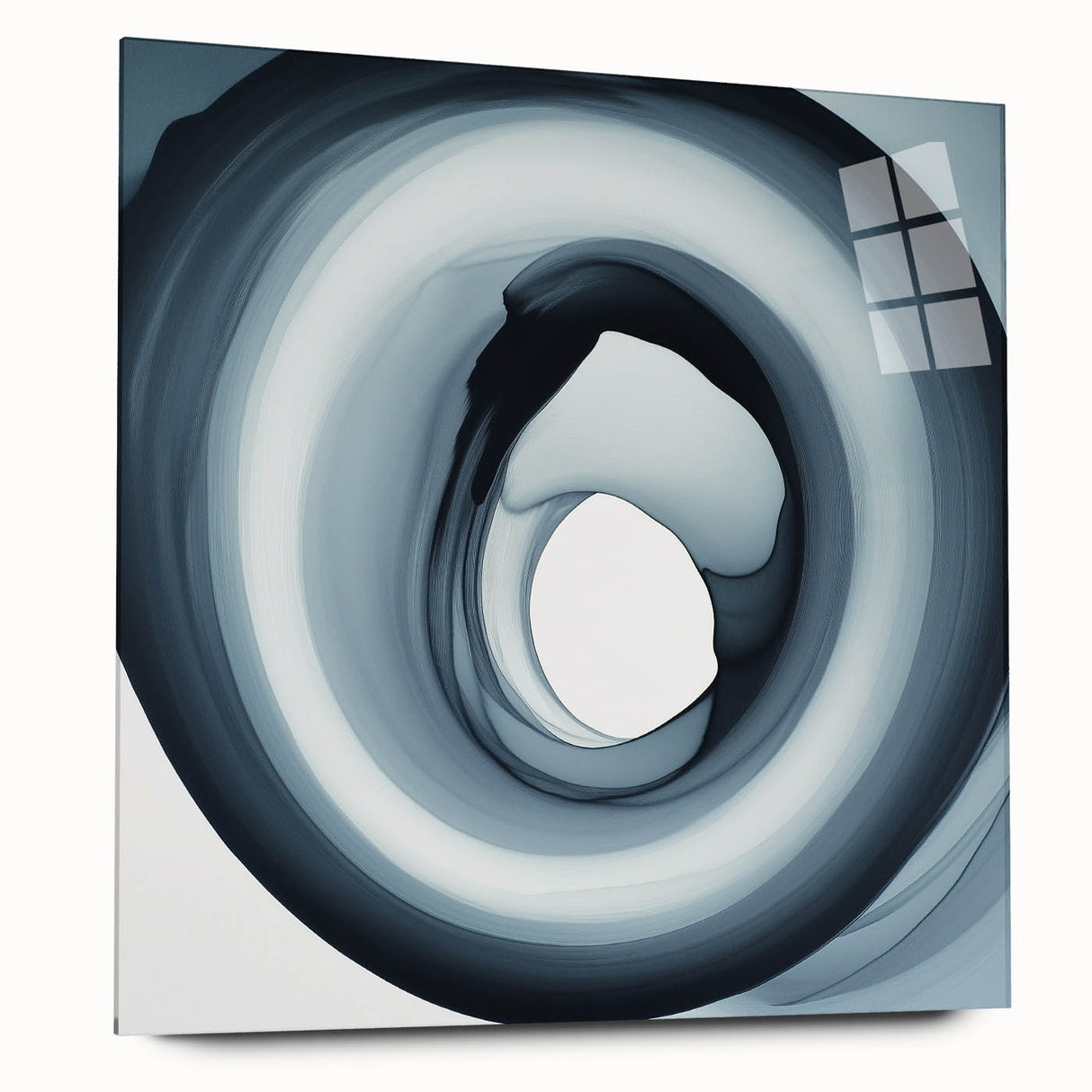 Minimalist Abstract Wall Art – Black & Gray Spiral Modern Canvas