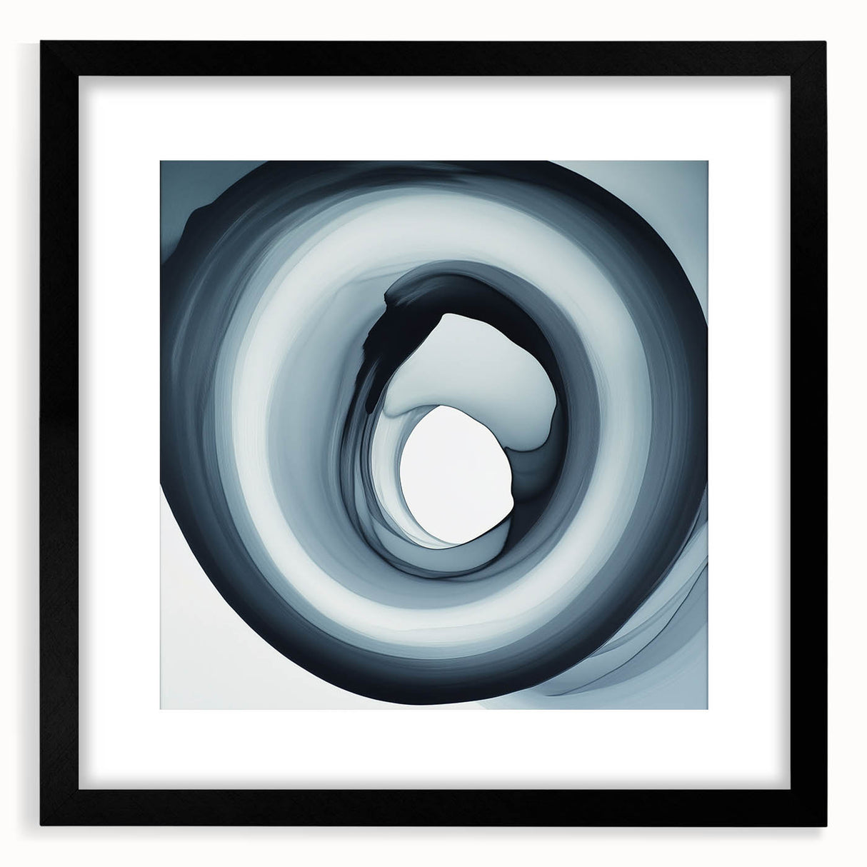 Minimalist Abstract Wall Art – Black & Gray Spiral Modern Canvas