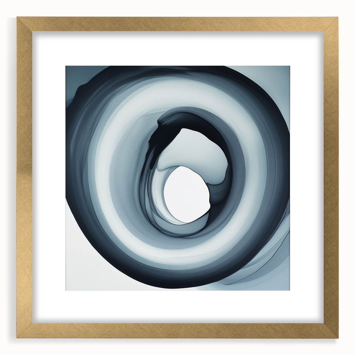 Minimalist Abstract Wall Art – Black & Gray Spiral Modern Canvas