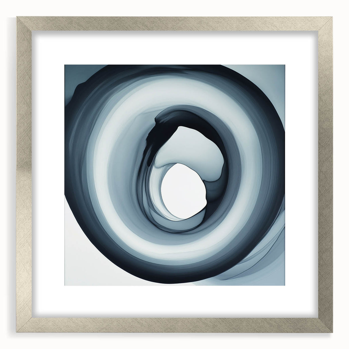 Minimalist Abstract Wall Art – Black & Gray Spiral Modern Canvas
