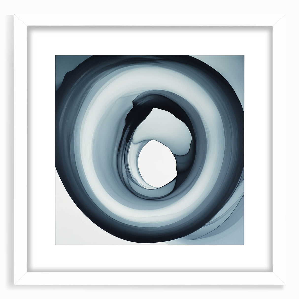 Minimalist Abstract Wall Art – Black & Gray Spiral Modern Canvas