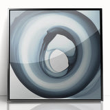Minimalist Abstract Wall Art – Black & Gray Spiral Modern Canvas