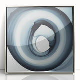 Minimalist Abstract Wall Art – Black & Gray Spiral Modern Canvas