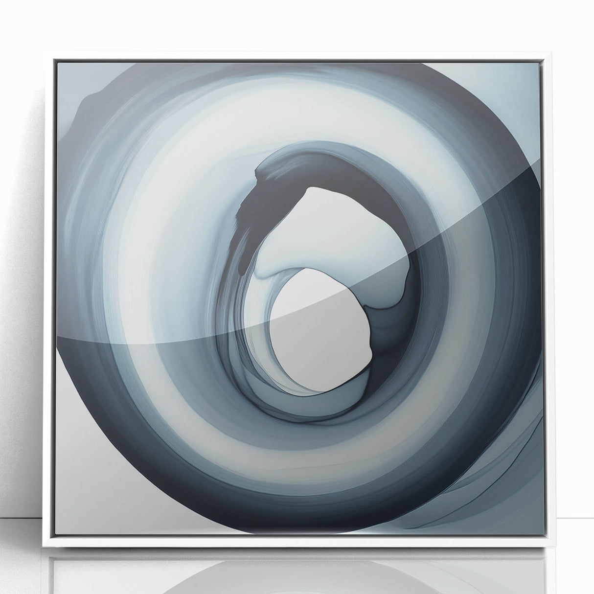 Minimalist Abstract Wall Art – Black & Gray Spiral Modern Canvas