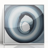 Minimalist Abstract Wall Art – Black & Gray Spiral Modern Canvas