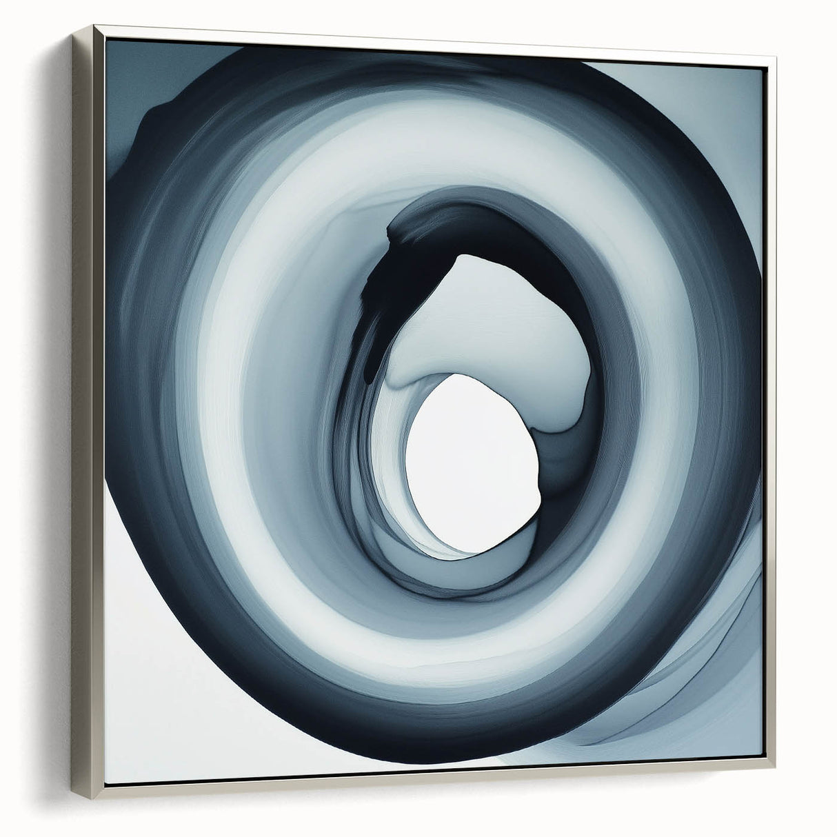 Minimalist Abstract Wall Art – Black & Gray Spiral Modern Canvas