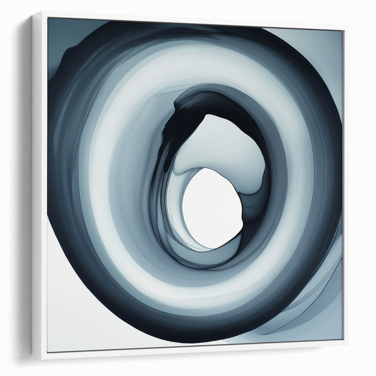 Minimalist Abstract Wall Art – Black & Gray Spiral Modern Canvas