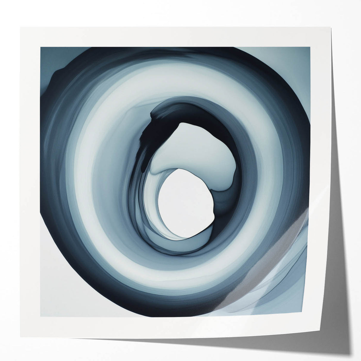 Minimalist Abstract Wall Art – Black & Gray Spiral Modern Canvas