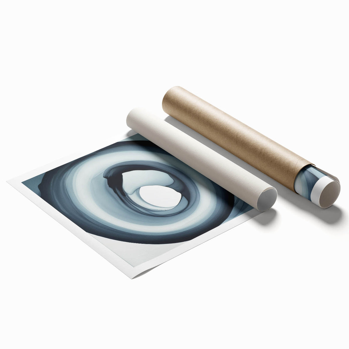 Minimalist Abstract Wall Art – Black & Gray Spiral Modern Canvas