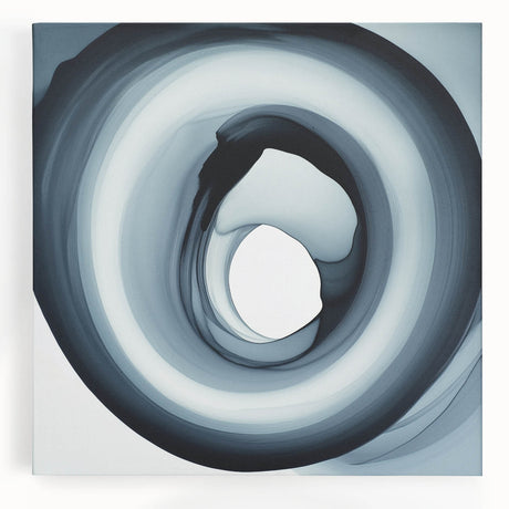 Minimalist Abstract Wall Art – Black & Gray Spiral Modern Canvas