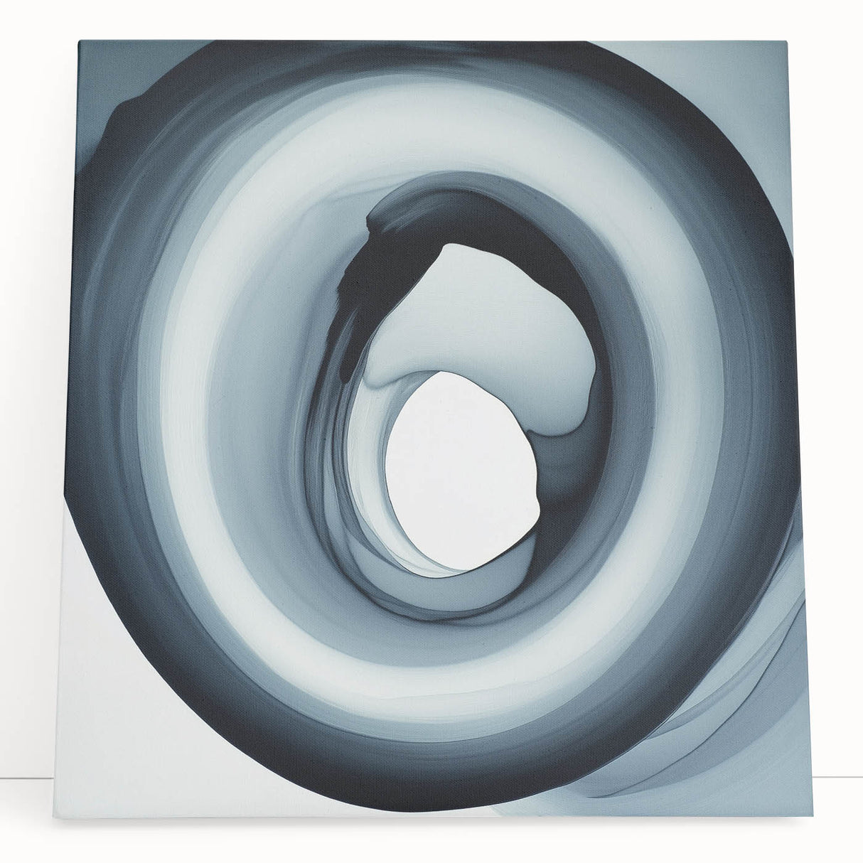 Minimalist Abstract Wall Art – Black & Gray Spiral Modern Canvas