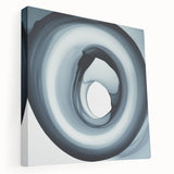 Minimalist Abstract Wall Art – Black & Gray Spiral Modern Canvas