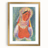 Modern Wall Art - Vibrant Abstract Folk Costume Print for Unique Decor