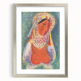Modern Wall Art - Vibrant Abstract Folk Costume Print for Unique Decor