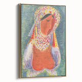Modern Wall Art - Vibrant Abstract Folk Costume Print for Unique Decor