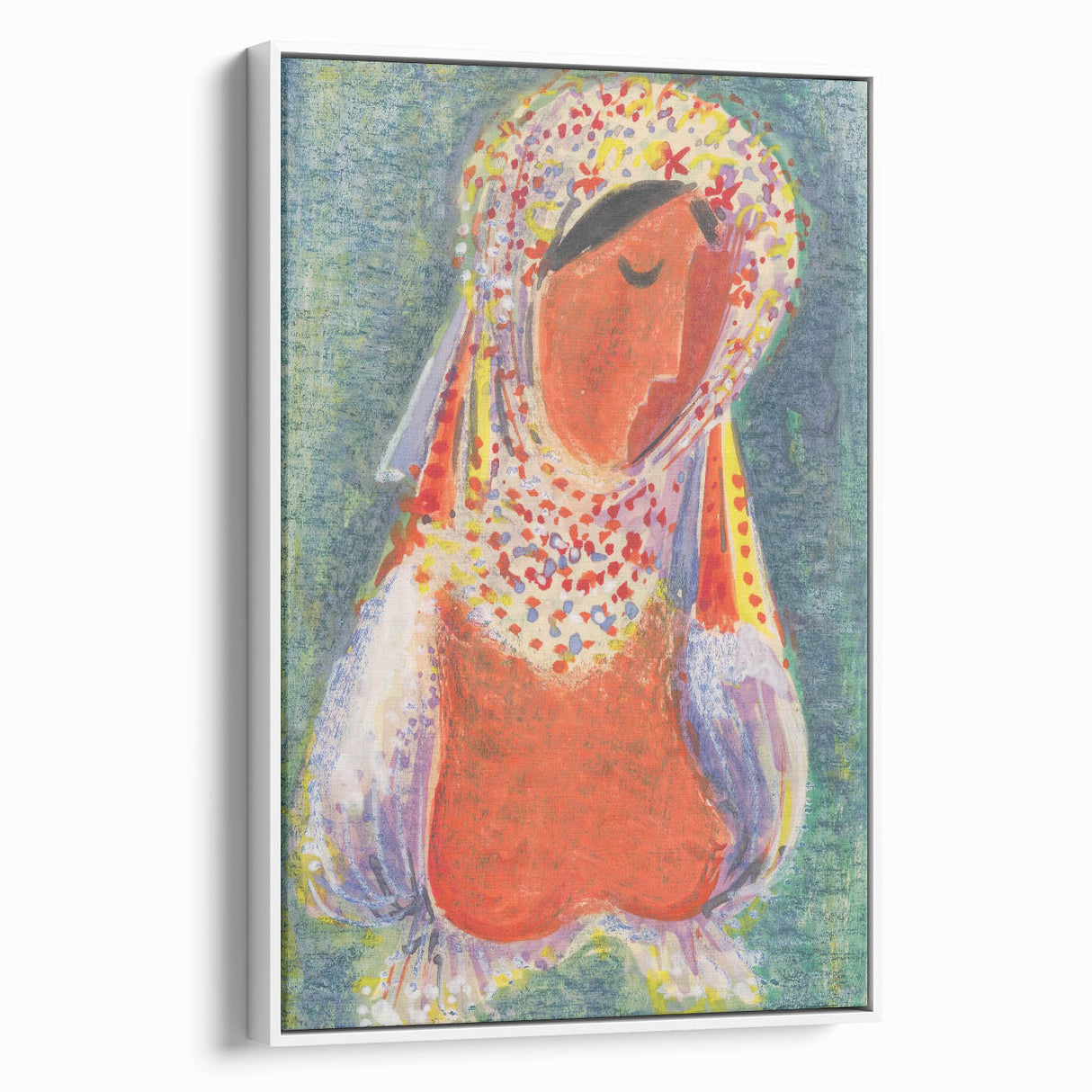 Modern Wall Art - Vibrant Abstract Folk Costume Print for Unique Decor
