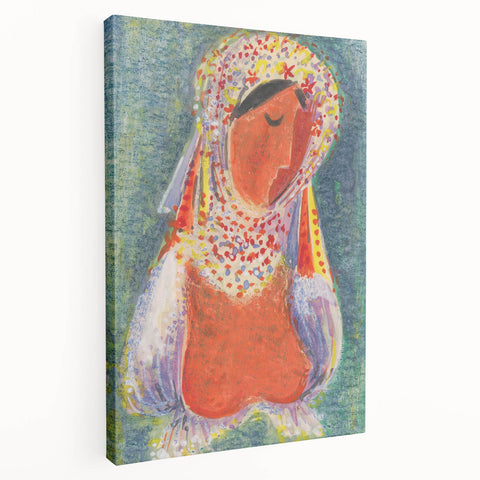 Modern Wall Art - Vibrant Abstract Folk Costume Print for Unique Decor