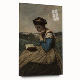 A Woman Reading Realism Art Print - Classical Portrait Canvas Decor