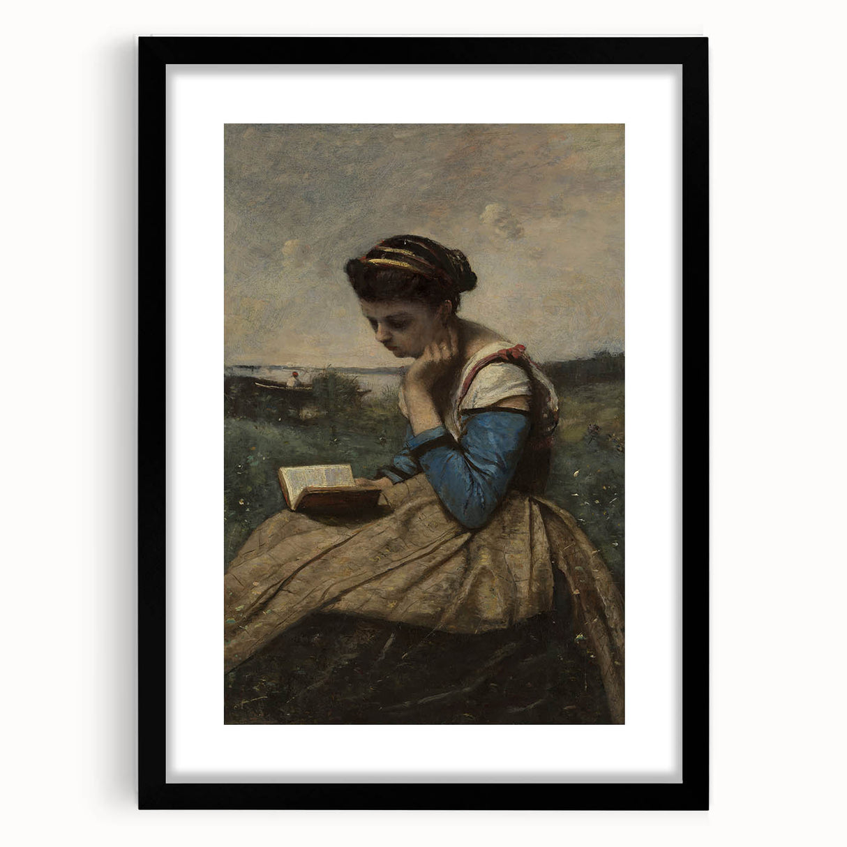 A Woman Reading Realism Art Print - Classical Portrait Canvas Decor