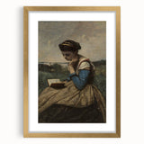 A Woman Reading Realism Art Print - Classical Portrait Canvas Decor