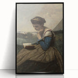 A Woman Reading Realism Art Print - Classical Portrait Canvas Decor