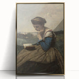 A Woman Reading Realism Art Print - Classical Portrait Canvas Decor