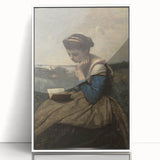 A Woman Reading Realism Art Print - Classical Portrait Canvas Decor