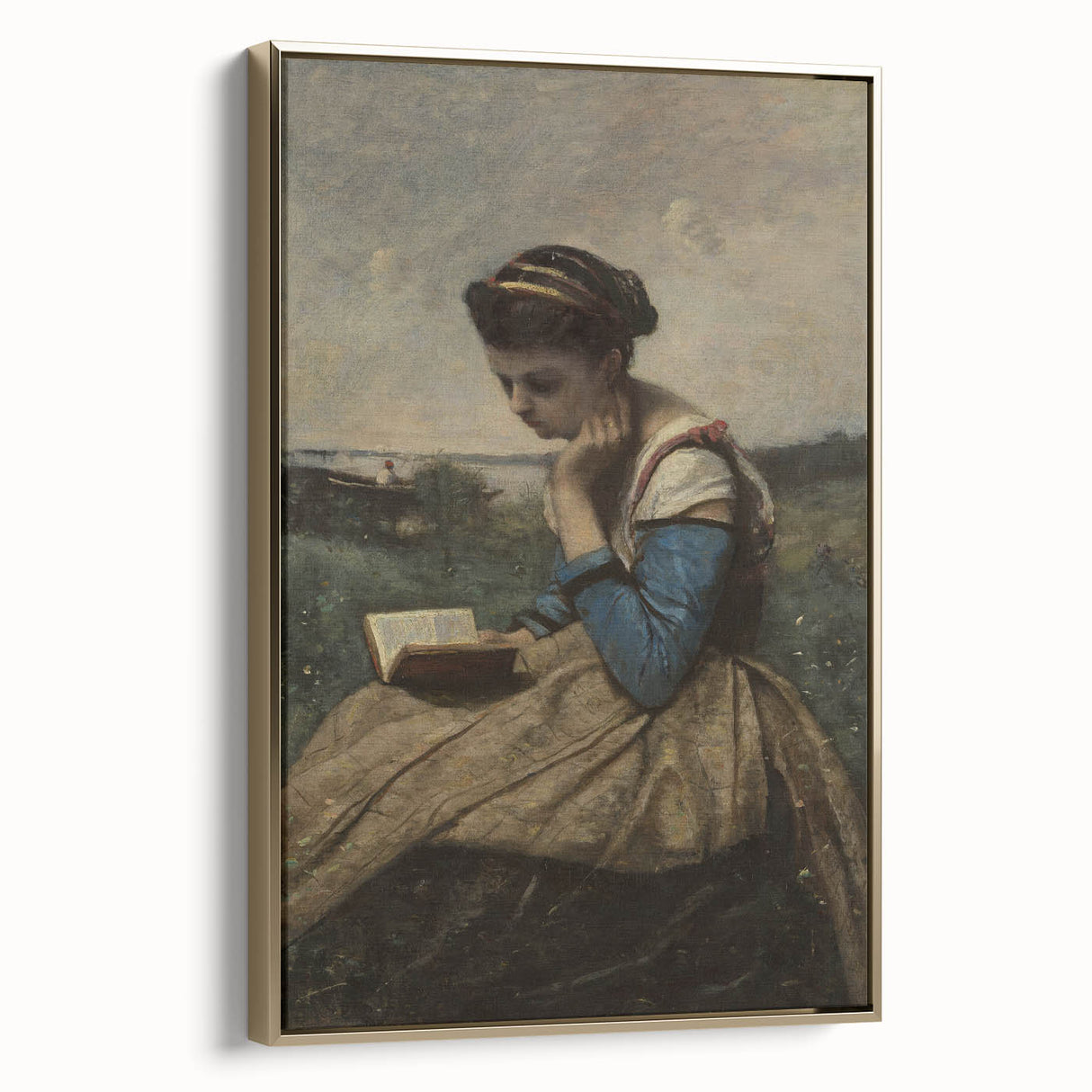 A Woman Reading Realism Art Print - Classical Portrait Canvas Decor