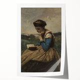 A Woman Reading Realism Art Print - Classical Portrait Canvas Decor