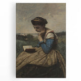 A Woman Reading Realism Art Print - Classical Portrait Canvas Decor