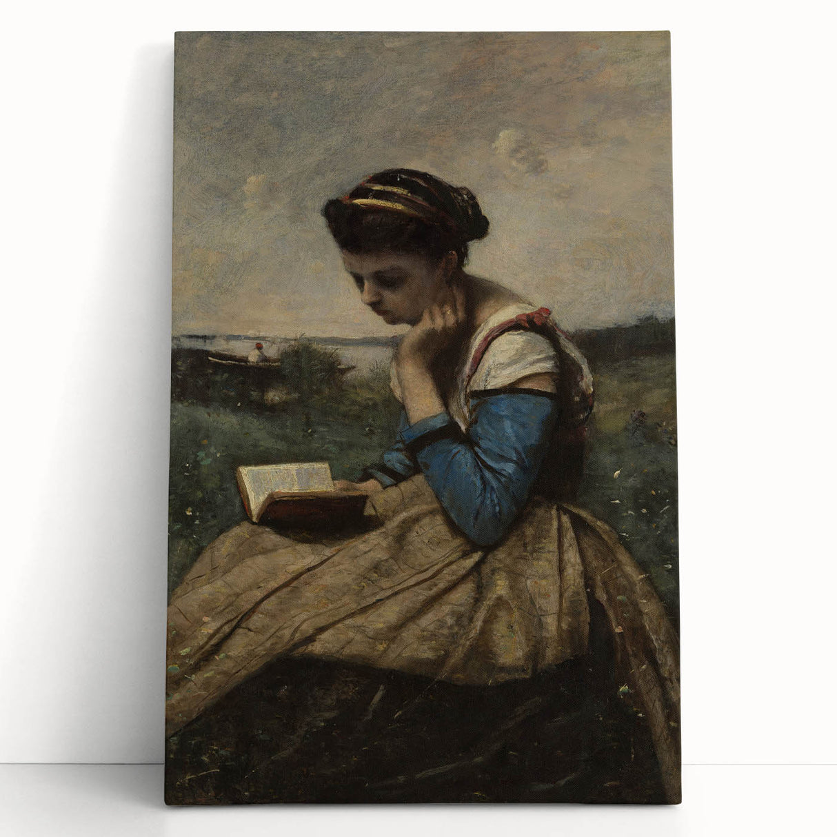 A Woman Reading Realism Art Print - Classical Portrait Canvas Decor