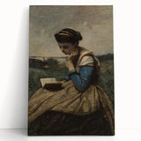 A Woman Reading Realism Art Print - Classical Portrait Canvas Decor