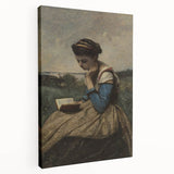 A Woman Reading Realism Art Print - Classical Portrait Canvas Decor
