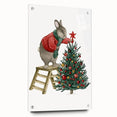 Adorable Christmas Bunny Girls Room Wall Art - Kids Holiday Decor