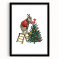 Adorable Christmas Bunny Girls Room Wall Art - Kids Holiday Decor
