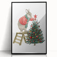 Adorable Christmas Bunny Girls Room Wall Art - Kids Holiday Decor
