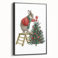 Adorable Christmas Bunny Girls Room Wall Art - Kids Holiday Decor